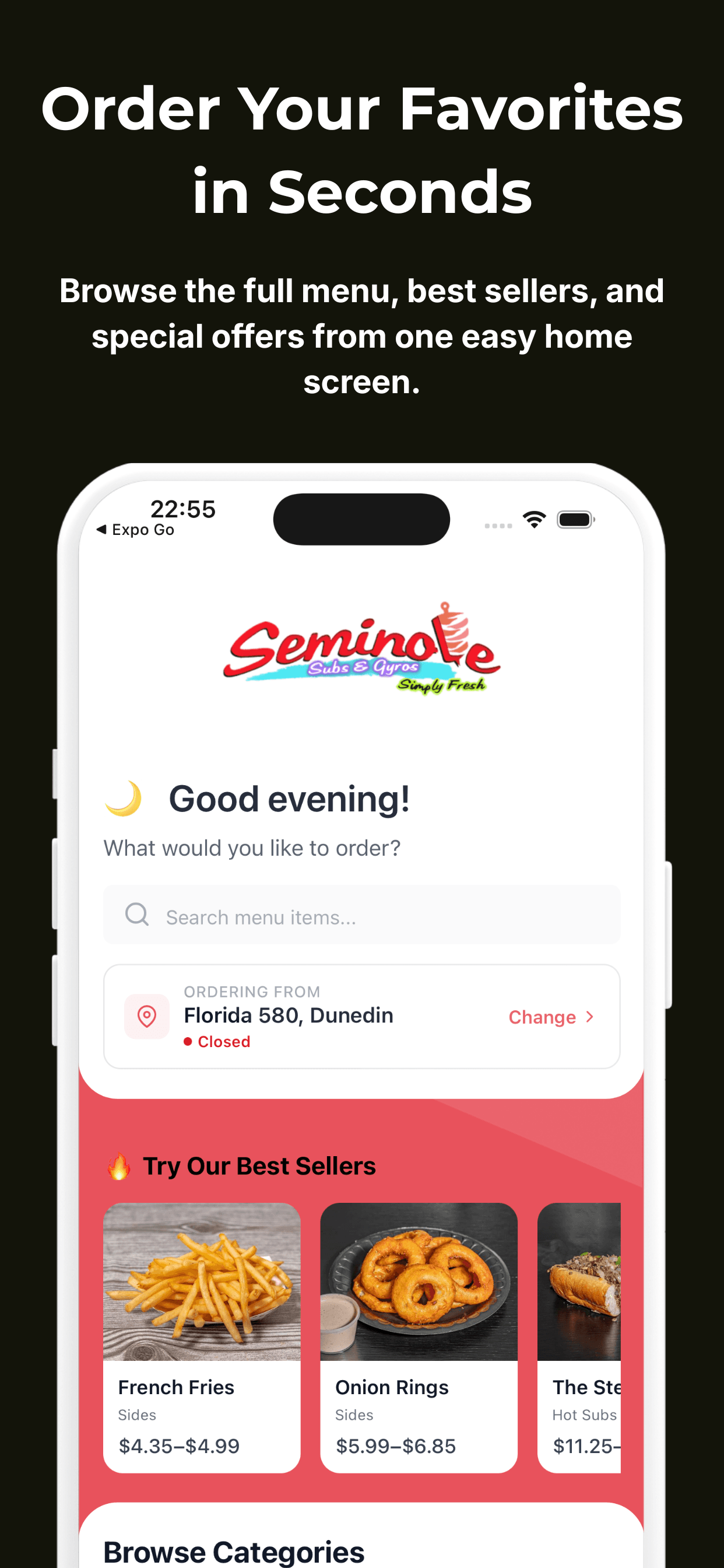 Seminole Subs & Gyros ordering app