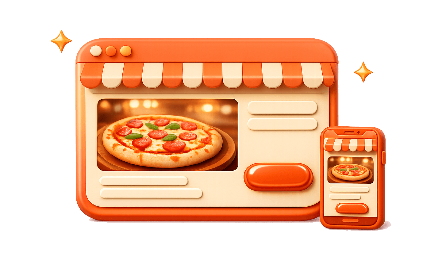 Dinevate restaurant website preview